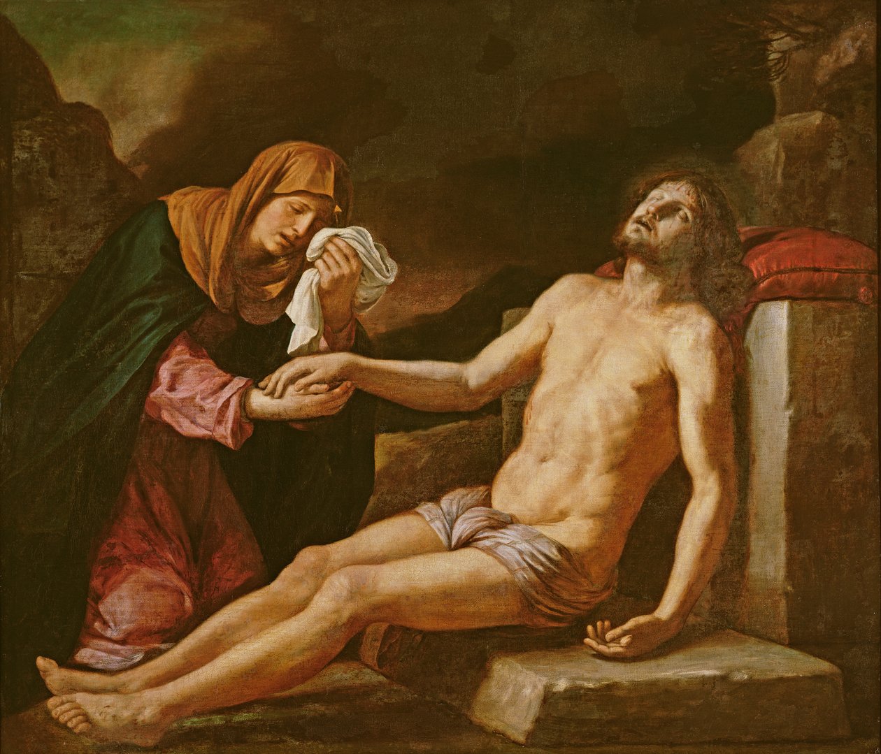 Jesus wird von der Jungfrau betrauert von Giovanni Francesco Barbieri