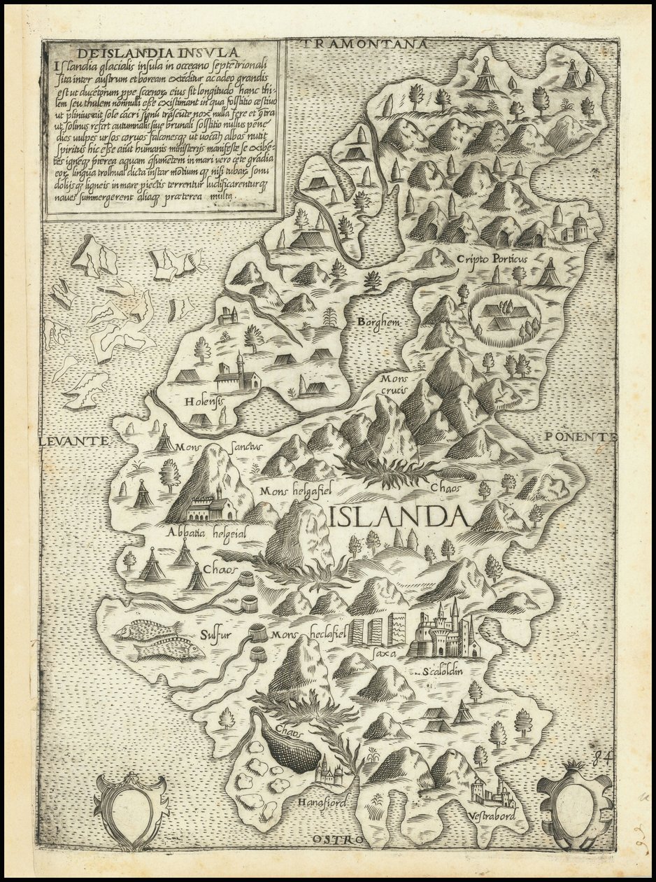 1560er Karte von Island von Giovanni Francesco Camocio von Giovanni Francesco Camocio