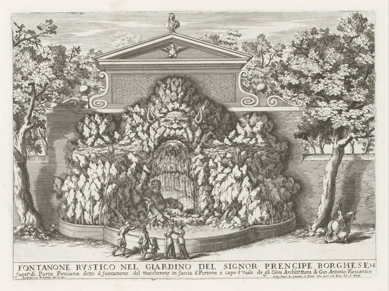 Fontäne in der Villa Borghese in Rom von Giovanni Francesco Venturini