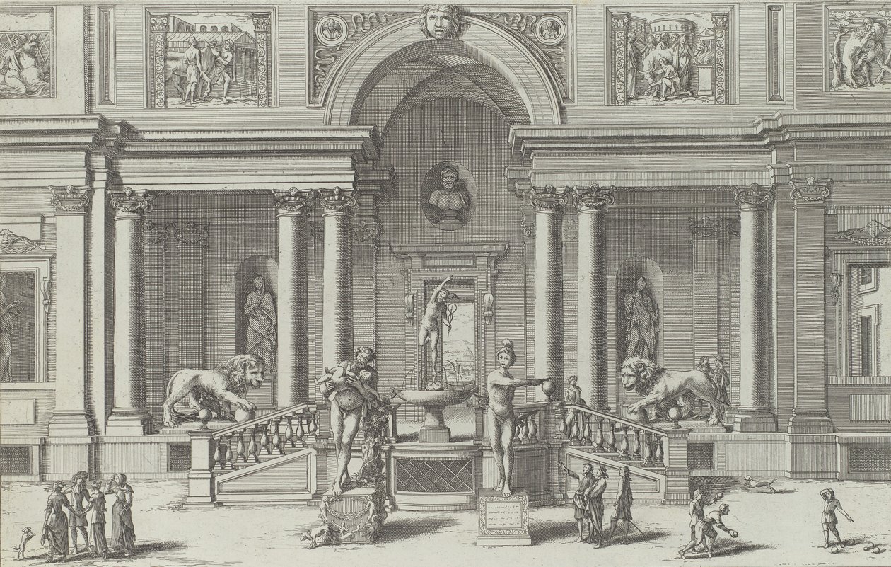 Merkurbrunnen im Garten der Villa Medici..., 1691 oder später von Giovanni Francesco Venturini