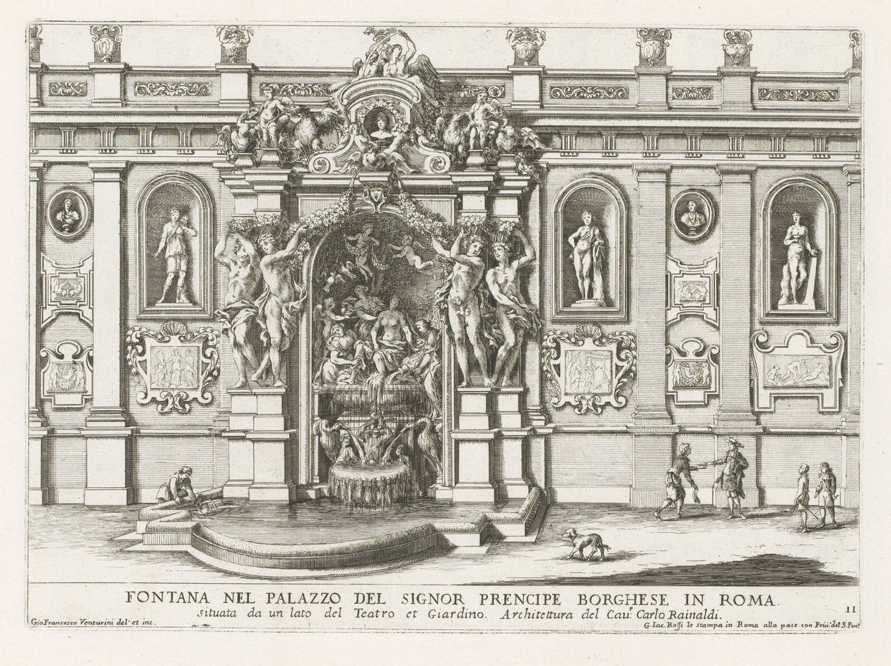 Nymphaeum im Innenhof des Palazzo Borghese in Rom von Giovanni Francesco Venturini