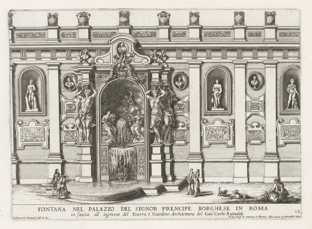 Nymphaeum im Innenhof des Palazzo Borghese in Rom von Giovanni Francesco Venturini