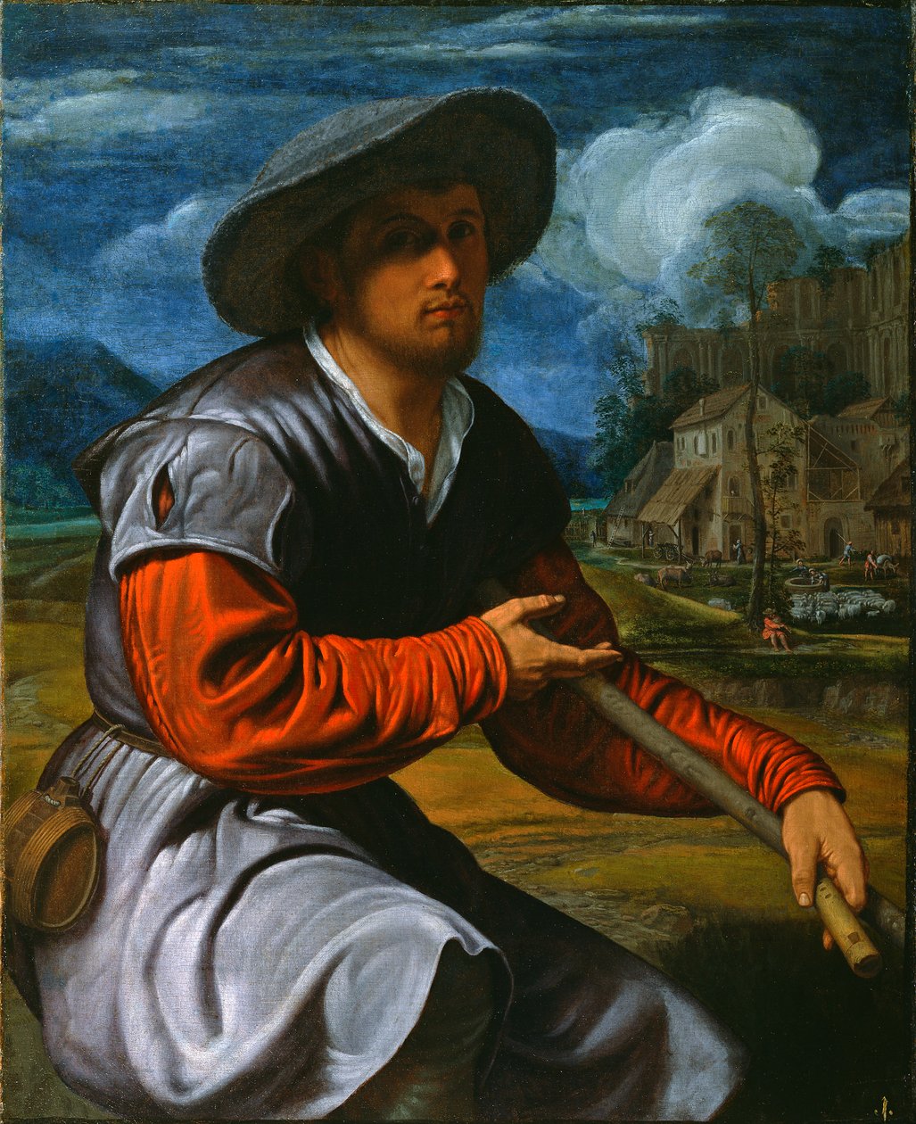 Hirte mit Flöte, ca. 1525 von Giovanni Girolamo Savoldo