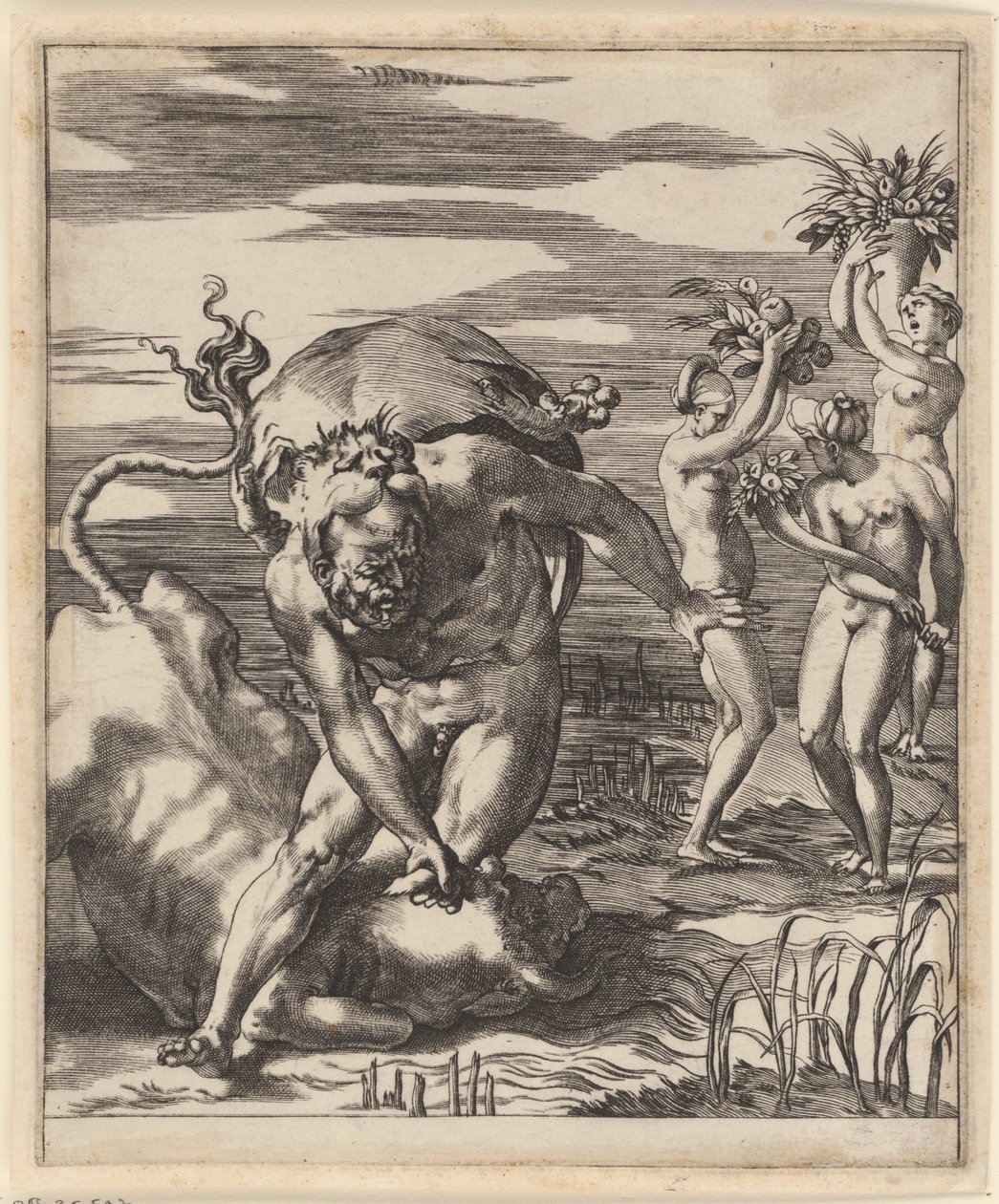 Herkules ringt mit Acheloüs von Giovanni Jacopo Caraglio