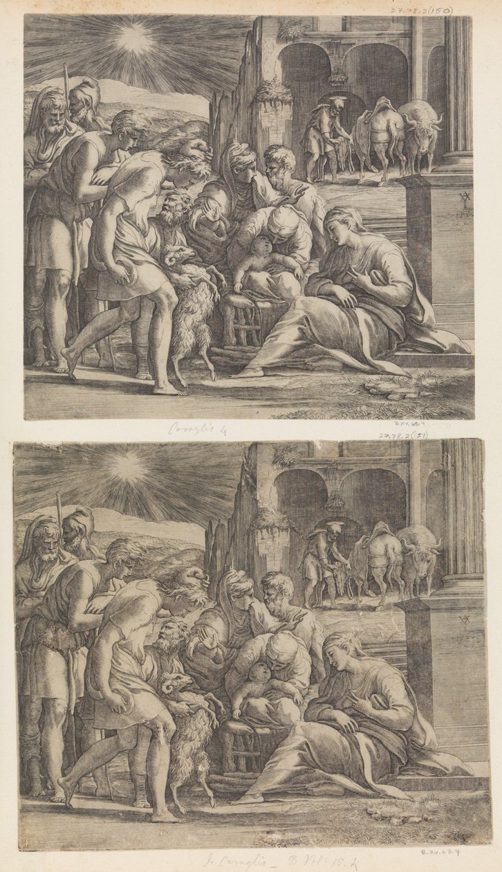 Die Anbetung der Hirten von Giovanni Jacopo Caraglio