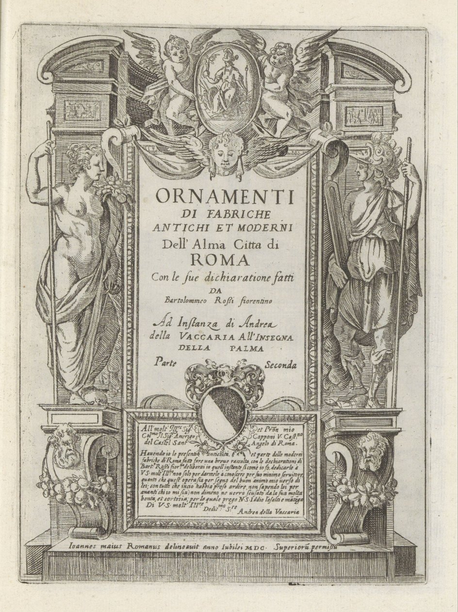 Titelblatt mit allegorischen Figuren und Putti von Giovanni Maggi