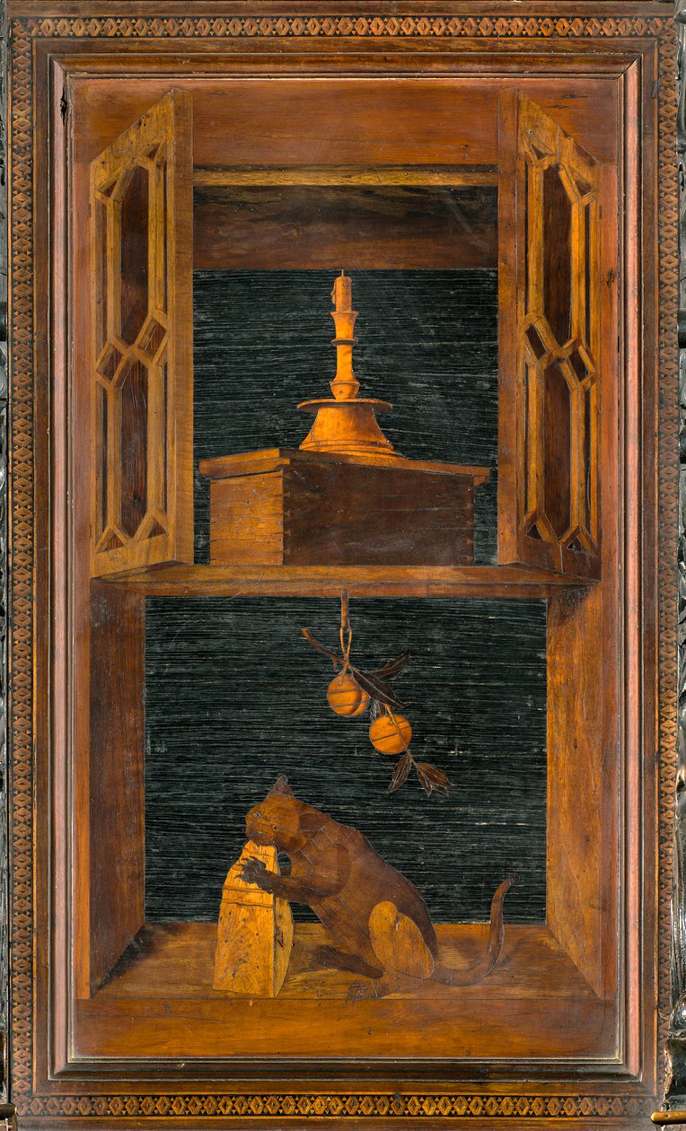 Lignaeanischer Kanonischer Chor, Intarsien von Giovanni Maria Platina 1484, Oberer Stuhl von Giovanni Maria Platina
