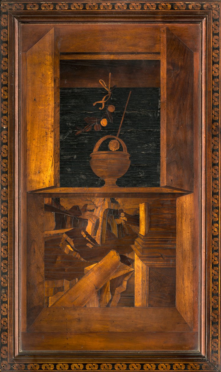Kanonischer Chor aus Holz, Intarsien von Giovanni Maria Platina 1484, Oberer Stall von Giovanni Maria Platina