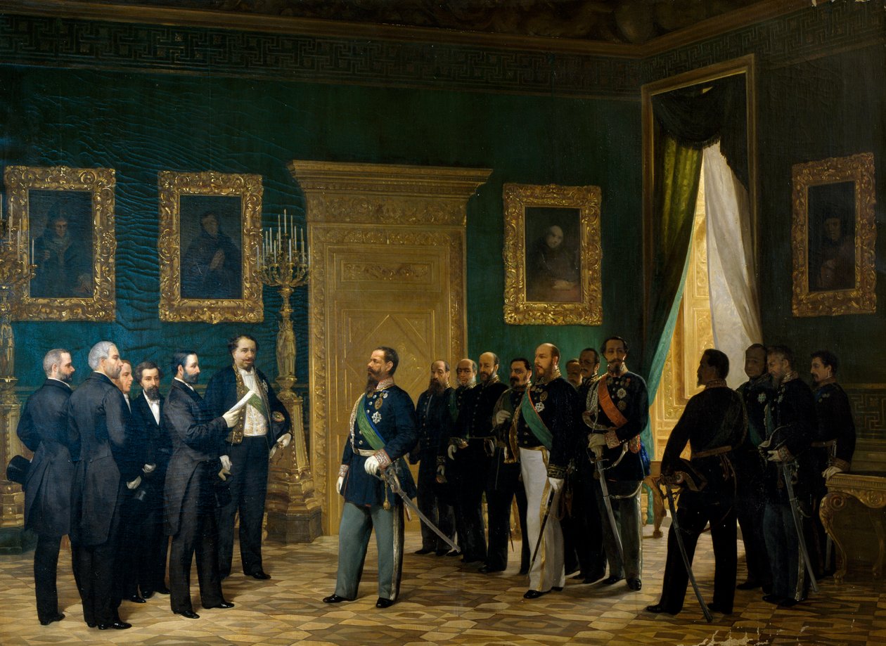 Victor Emmanuel II empfängt toskanische Vertreter mit dem Dekret der Annexion zum Königreich Italien von Giovanni Mochi