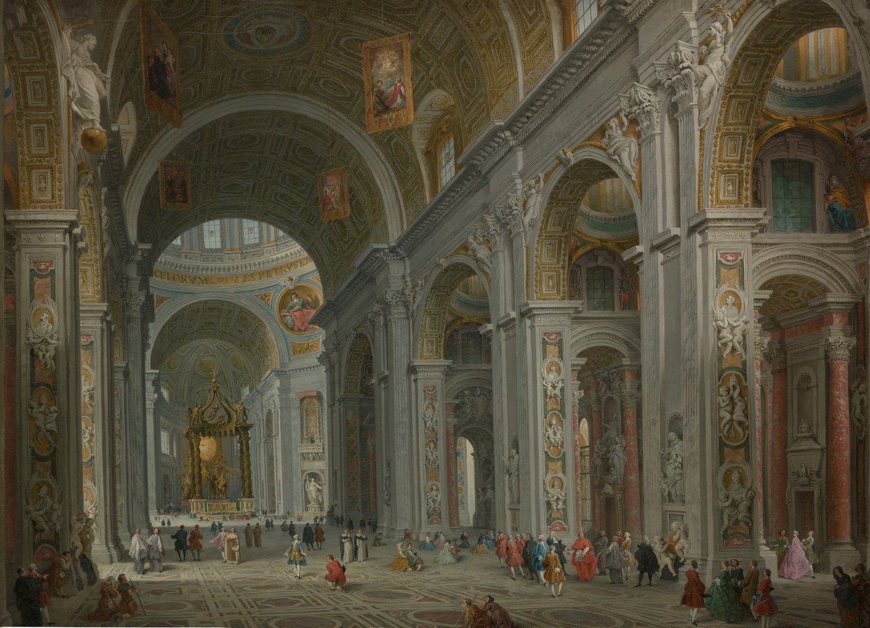 Innenraum von St. Peter, Rom, nach 1754 von Giovanni Paolo Panini