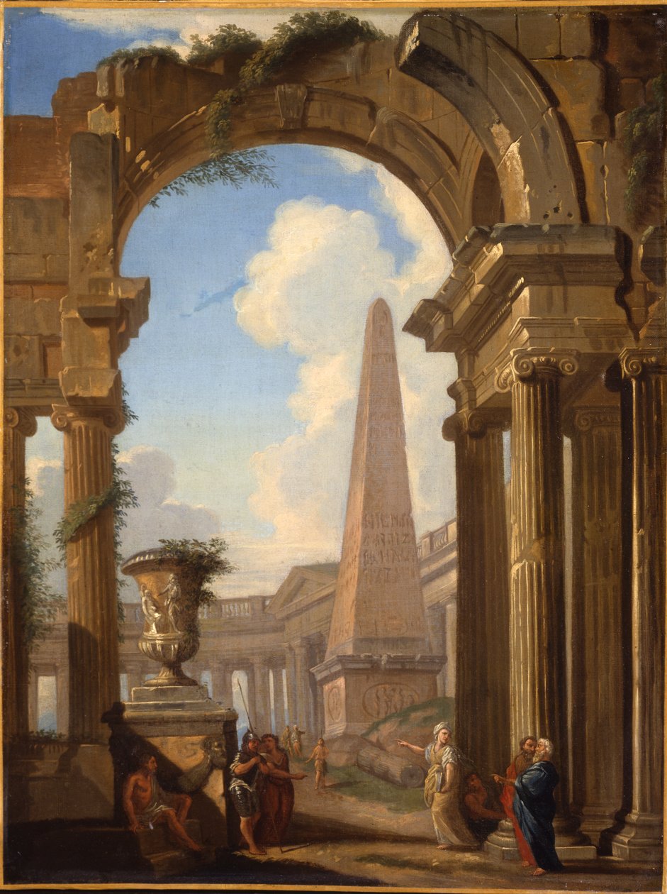 Capricci von römischen Ruinen mit Figuren von Giovanni Paolo Pannini