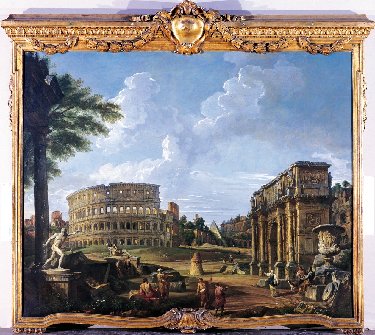 Kolosseum und Konstantinsbogen von Giovanni Paolo Pannini