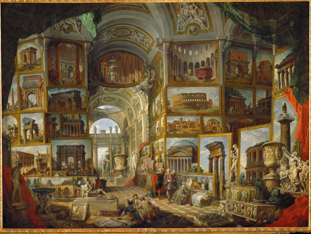 Galerie der Ansichten des antiken Rom von Giovanni Paolo Pannini or Panini