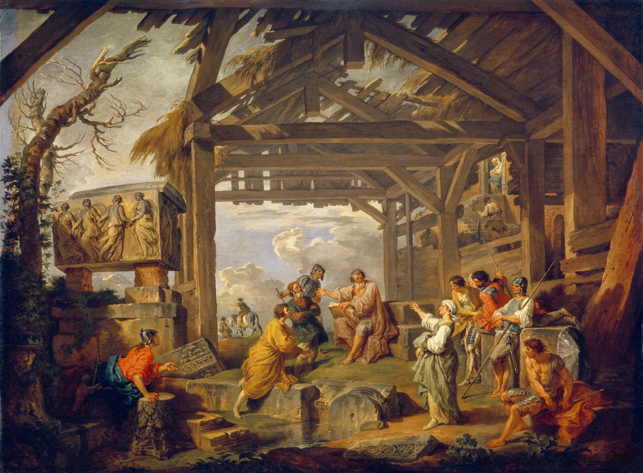Die Sibylle von Cumae prophezeit die Geburt Christi von Giovanni Paolo Pannini