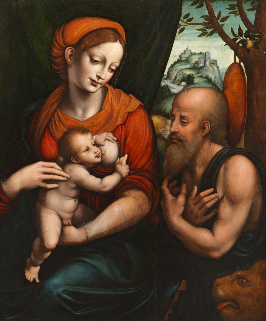 Jungfrau und Kind mit dem Heiligen Hieronymus von Giovanni Pietro Rizzoli (attr. to) Giampietrino