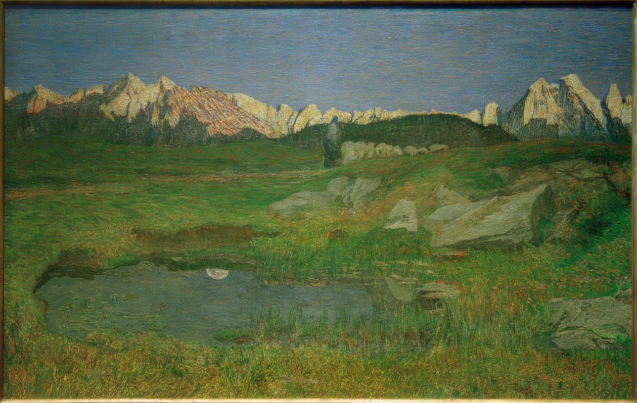 Alpenlandschaft bei Sonnenuntergang von Giovanni Segantini