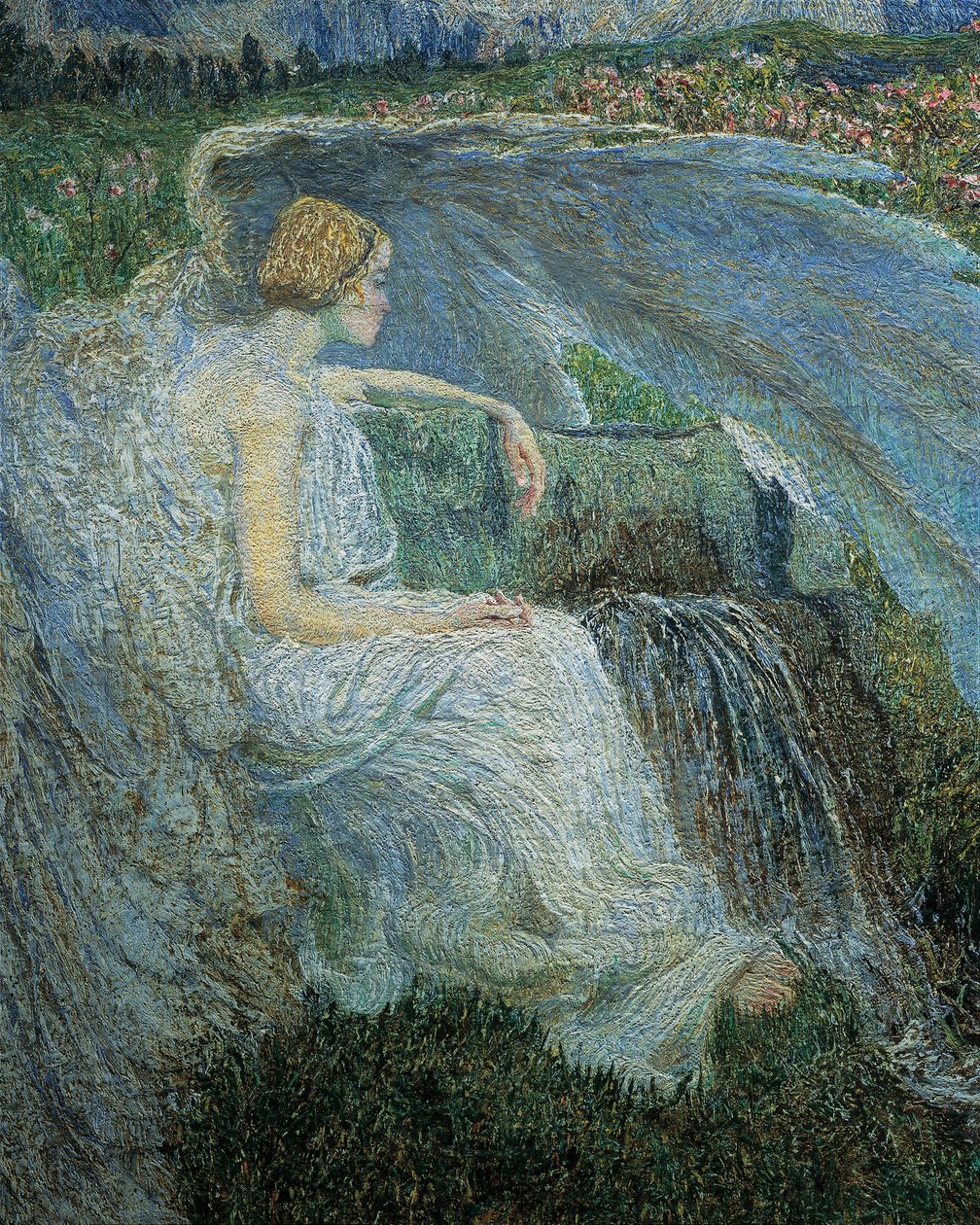 Liebe am Brunnen des Lebens (Detail) von Giovanni Segantini