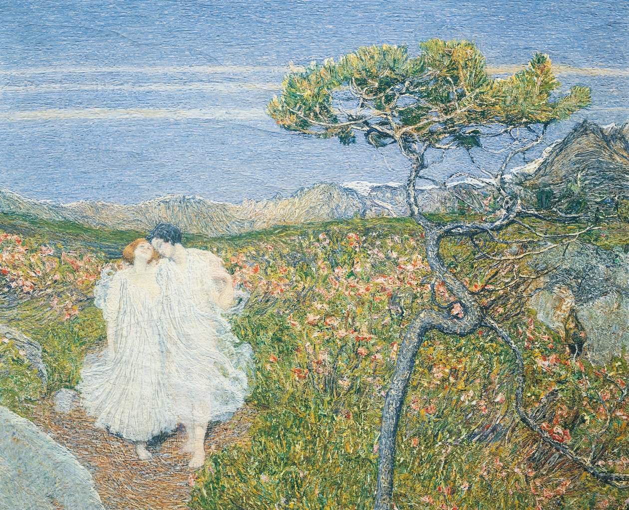 Liebe am Brunnen des Lebens (Detail) von Giovanni Segantini