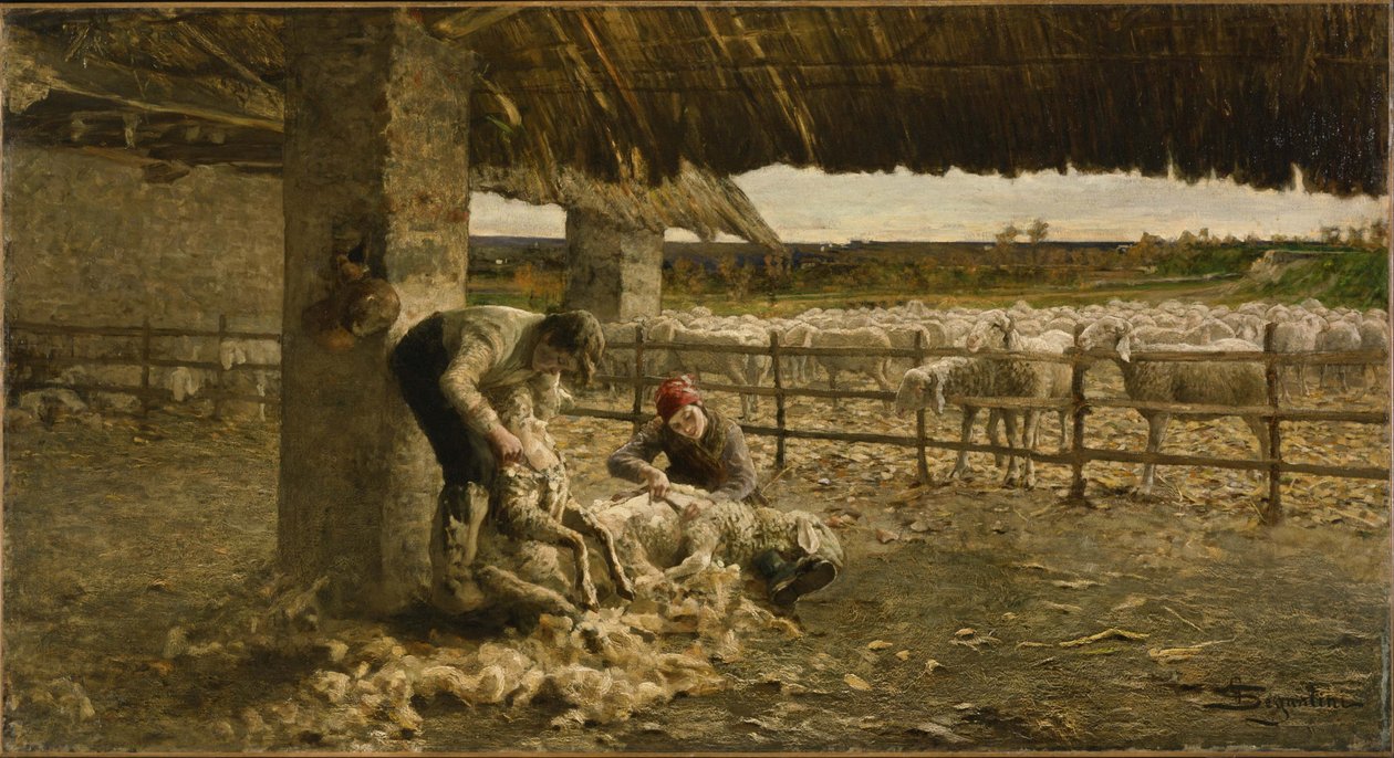 Die Schafschur von Giovanni Segantini