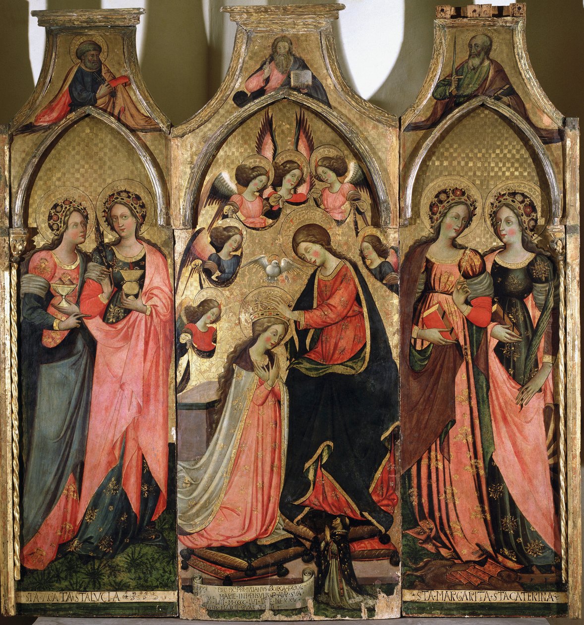 Triptychon der Krönung der Jungfrau - Gemälde von Giovanni da Gaeta (aktiv um 1449-1472) 15. Jahrhundert Gaeta, Museo Diocesano von Giovanni da Gaeta