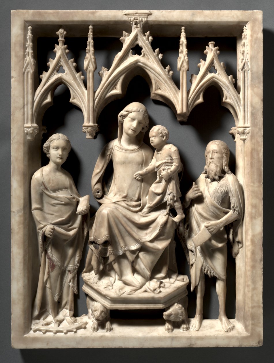 Madonna und Kind mit den Heiligen Katharina und Johannes dem Täufer, ca. 1340-1350 von Giovanni di Agostino
