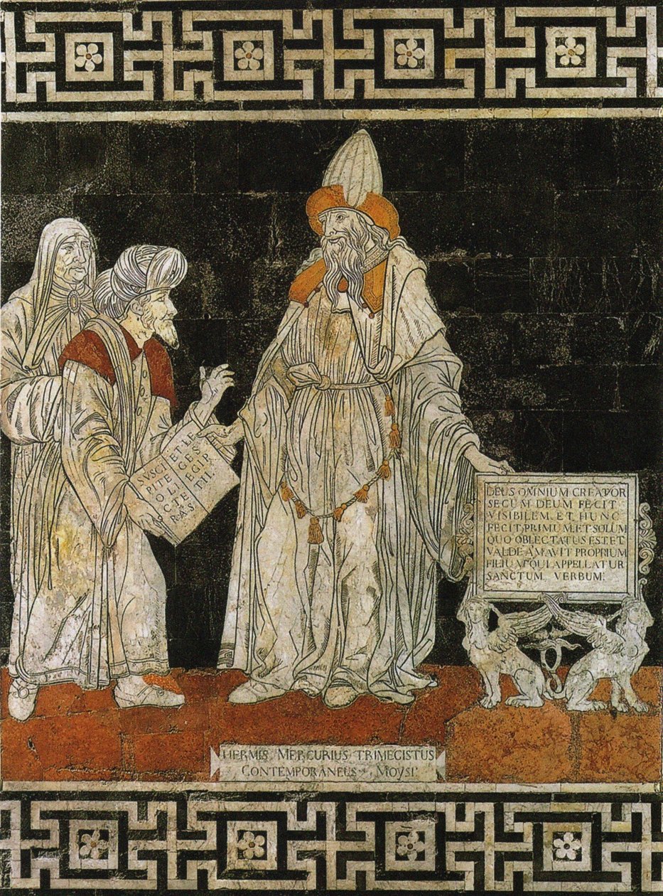 Hermes Trismegistus. Bodenmosaik im Dom von Siena, 1488 von Giovanni di Stefano