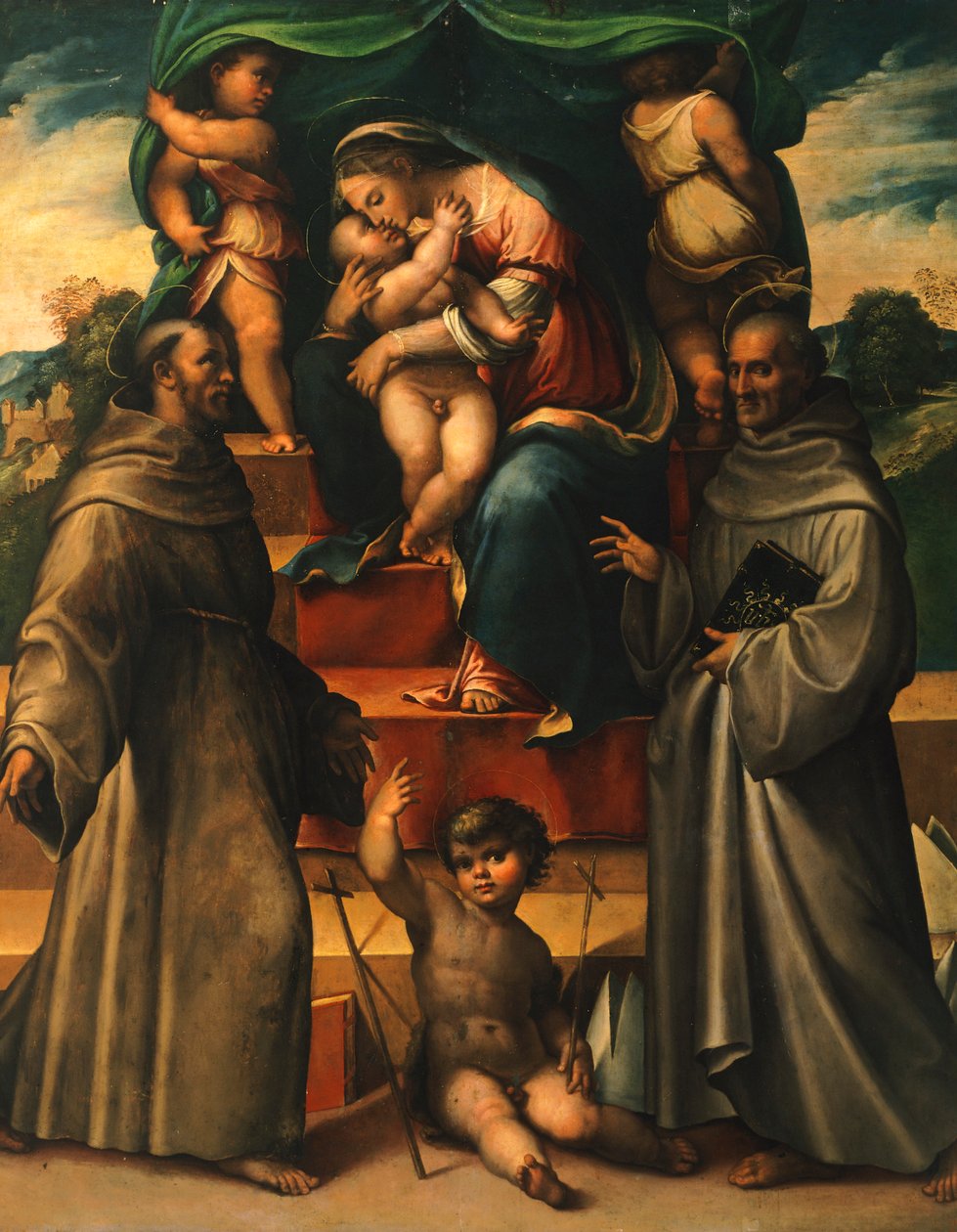 Madonna mit Kind und Heiligen, von Girolamo Marchesi da Cotignola von Girolamo Marchesi da Cotignola