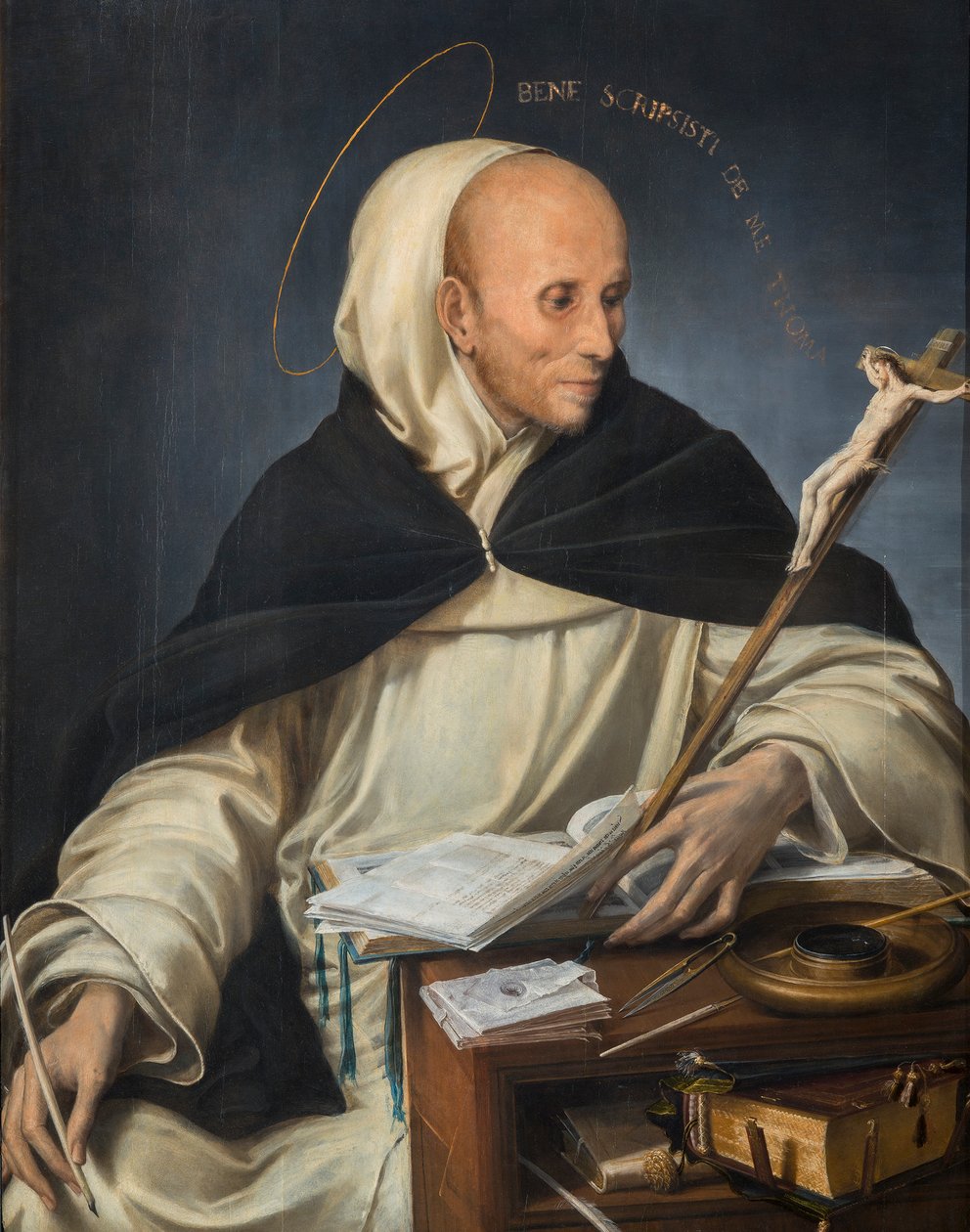 Porträt eines Mönchs als St. Thomas von Aquin von Girolamo Mazzola Bedoli