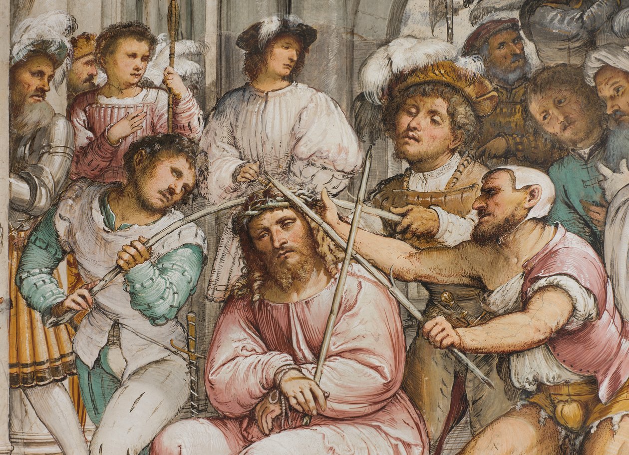 Zentrales Kirchenschiff, Vierter südlicher Spann, Krönung mit Dornen, Girolamo Romanino von Girolamo Romanino