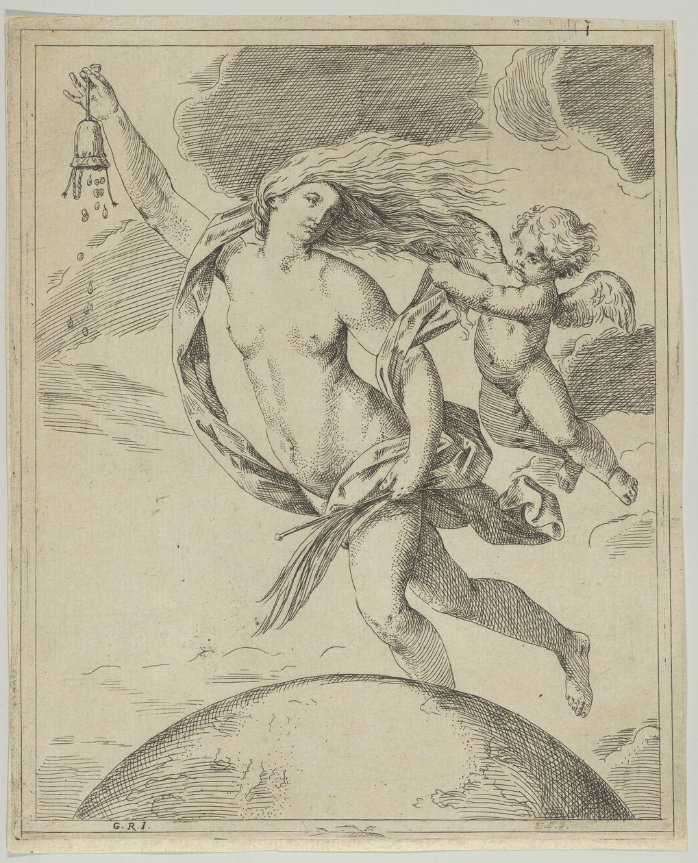 Fortuna fliegt über den Globus, ca. 1660-80 von Girolamo Scarsello