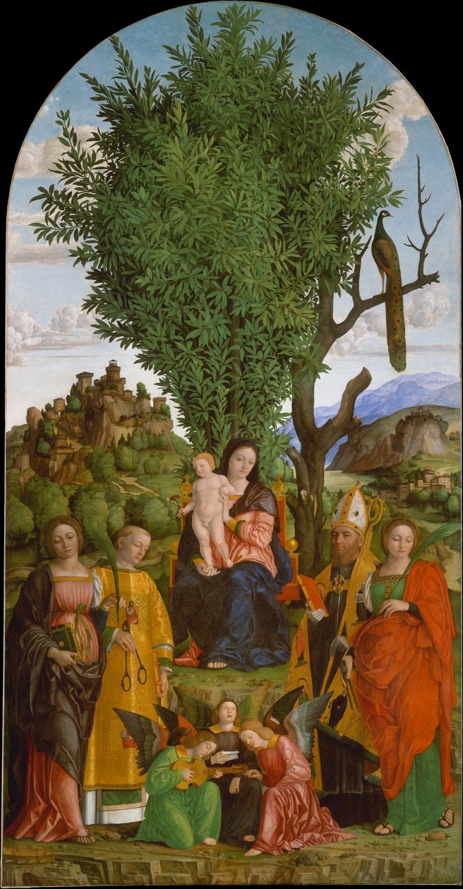 Madonna mit Kind und Heiligen von Girolamo dai Libri