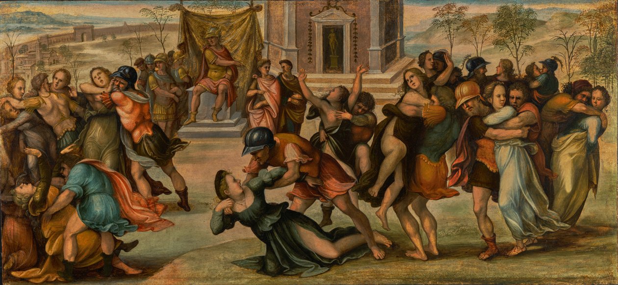 Die Entführung der Sabinerinnen, um 1520 von Girolamo del Pacchia