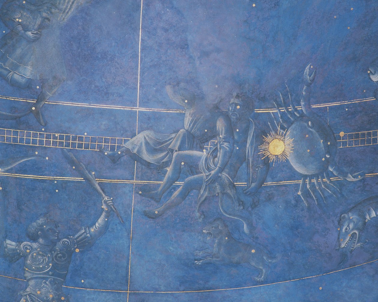 Der Weg der Sonne durch die Sterne in der Nacht des 4. Juli 1442 (Detail) von Giuliano dArrighi Pesello