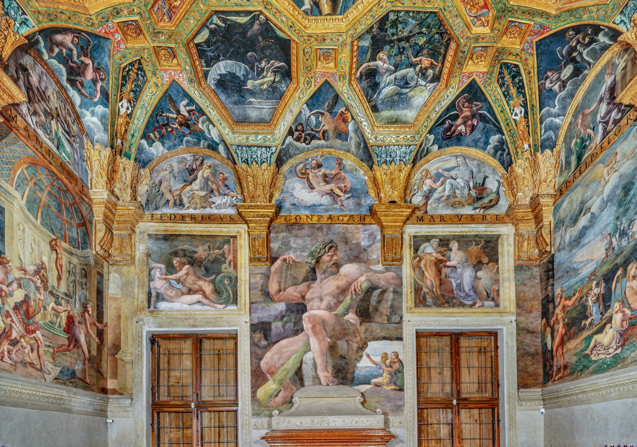 Zimmer der Psyche: Blick auf die Ostwand (Fresko) von Giulio (workshop of) Romano