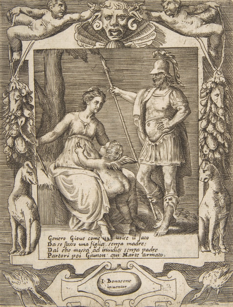 Juno, Mars und Amor, in einem aufwendigen Rahmen, aus den 