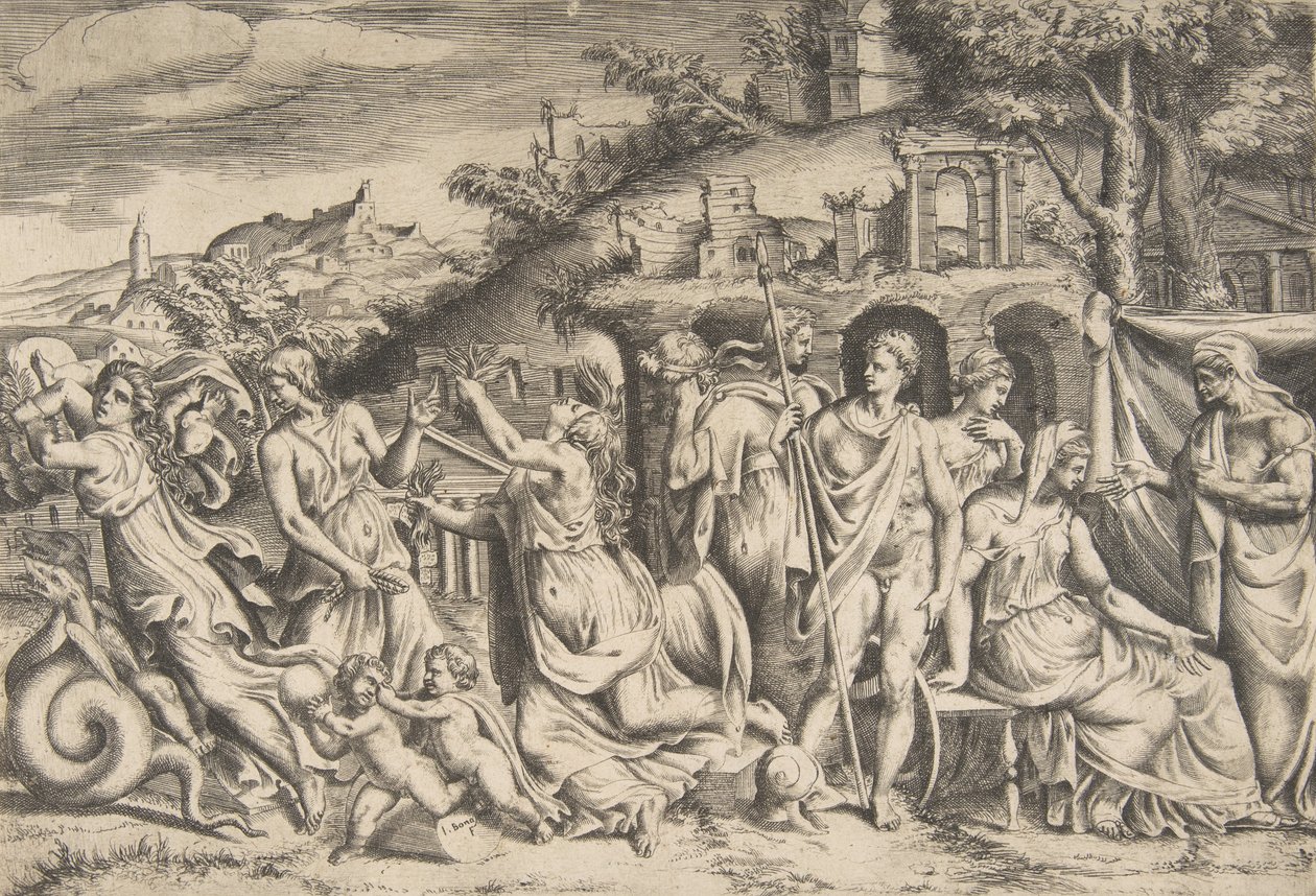 Die Geschichte von Jason und Medea von Giulio Bonasone