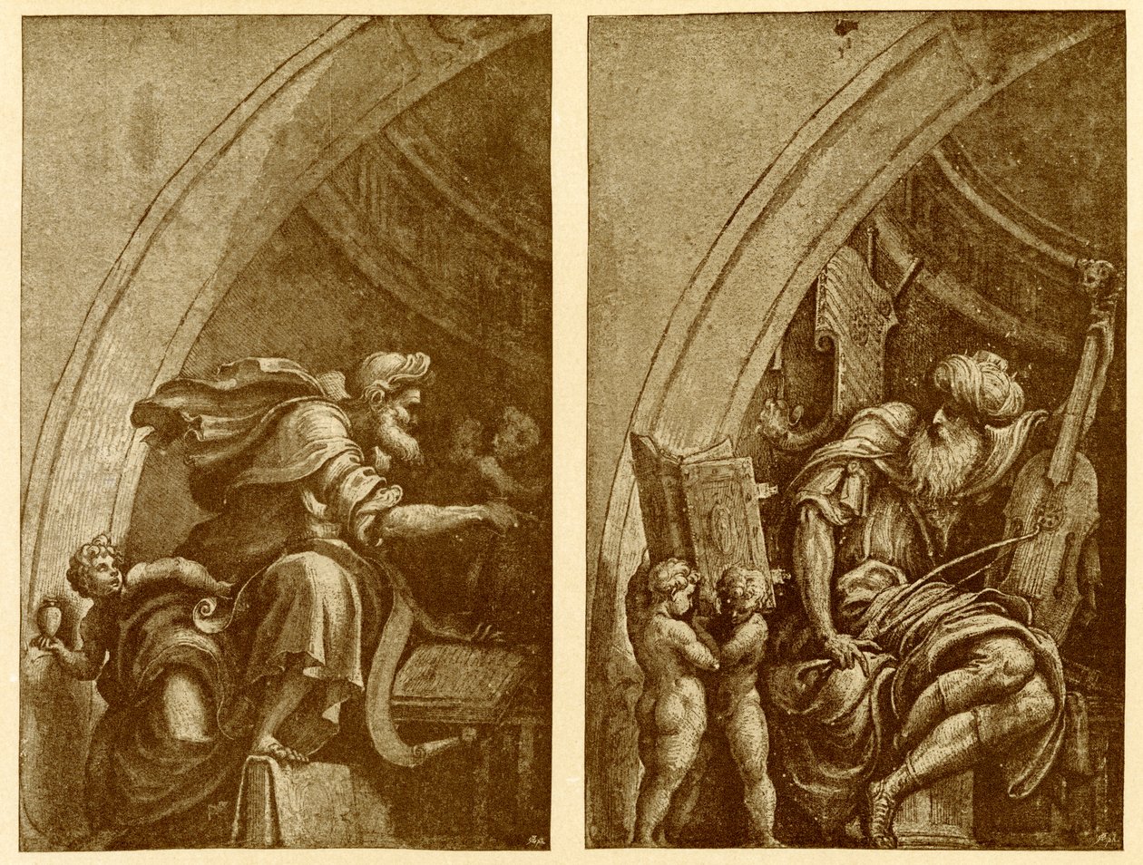 Entwürfe für das Fresko in S. Sigismondo Cremona von Giulio Campi