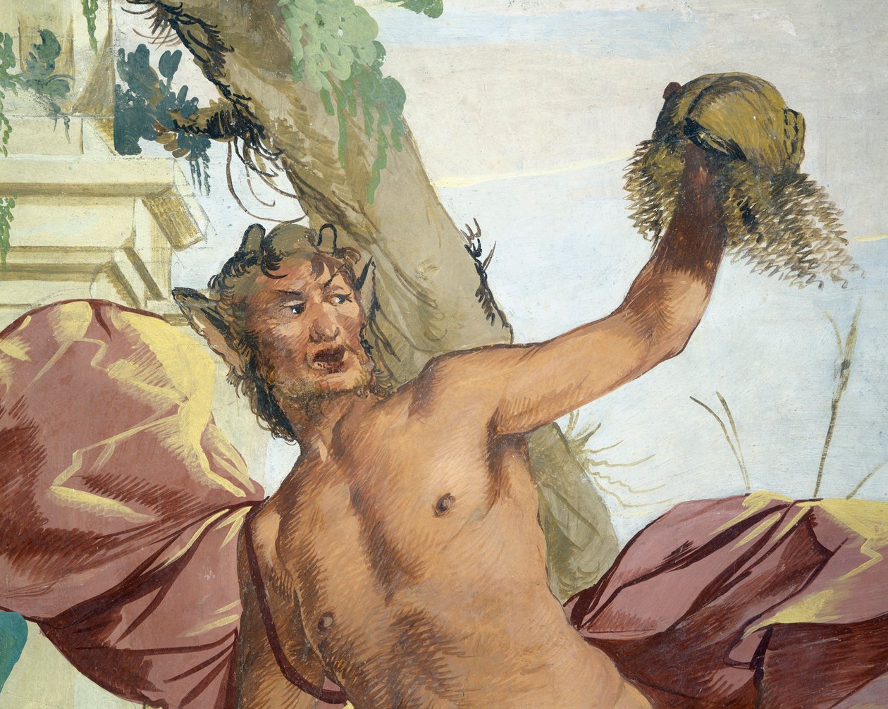Nymphe Korsika verfolgt von Satyr, der ihre Perücke abzieht, von Giulio Carpioni von Giulio Carpioni