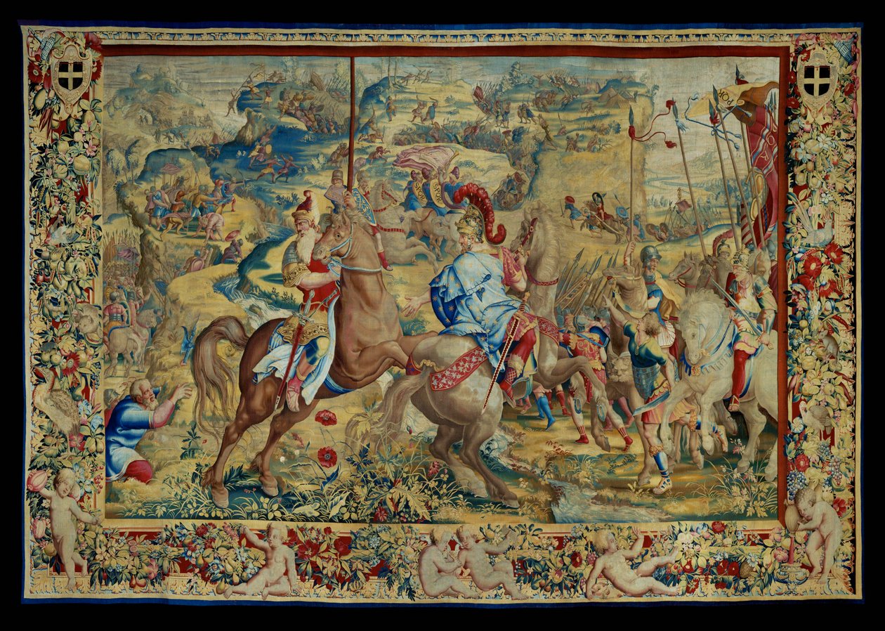 Die Geschichte von Scipio: Die Schlacht auf dem Plateau, vierter Teil des Wandteppichs von Giulio Romano