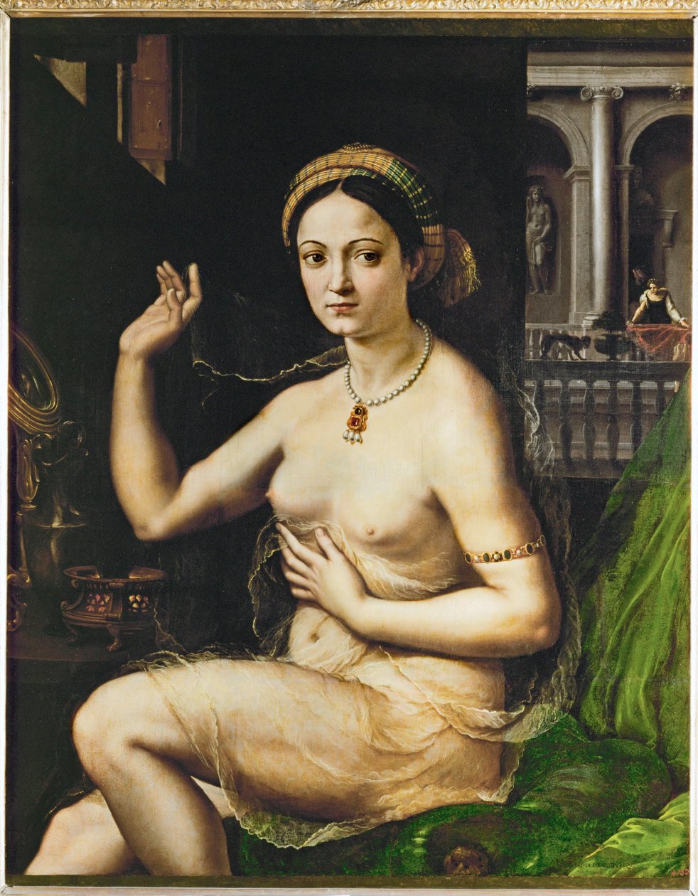 Dame bei ihrer Toilette von Giulio Romano
