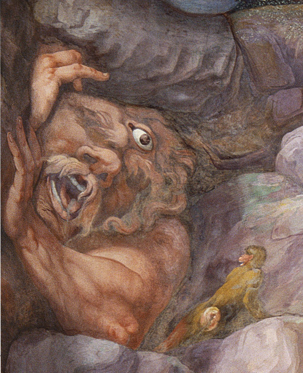 Detail des Zyklopen, aus der Zerstörung der Riesen durch Jupiters Blitze, Sala dei Giganti, 1536 von Giulio workshop of Romano
