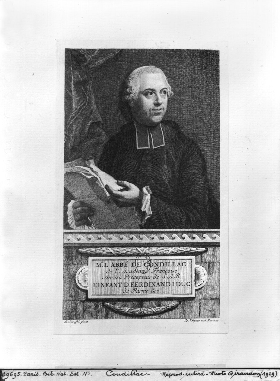 Etienne Bonnot de Condillac, 2. Hälfte des 18. Jahrhunderts, graviert von Giovanni Volpato von Giuseppe Baldrighi