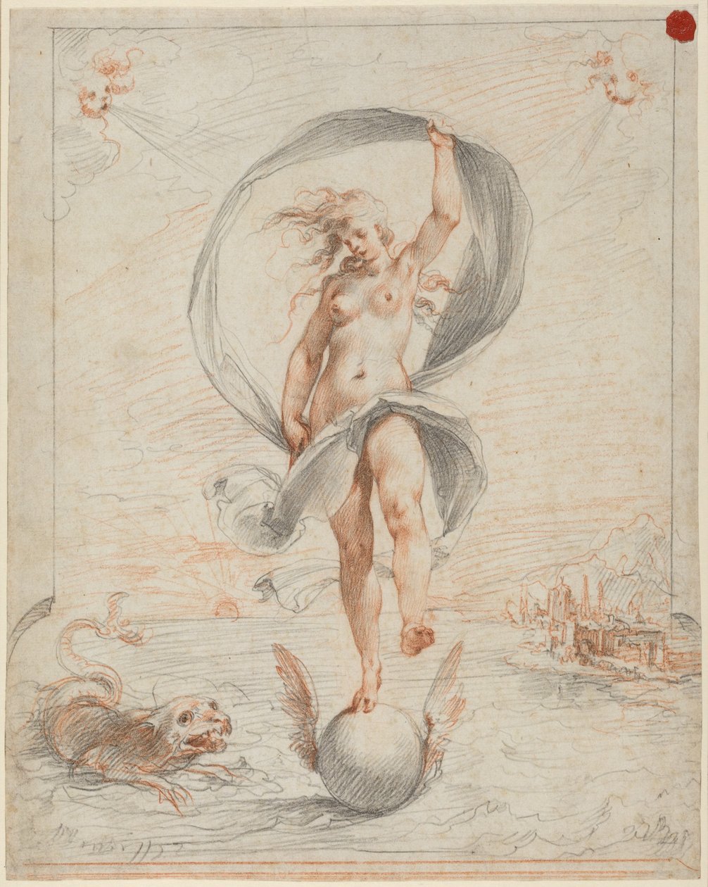 Allegorische Figur, wahrscheinlich um 1588 von Giuseppe (1568-1640) Cesari