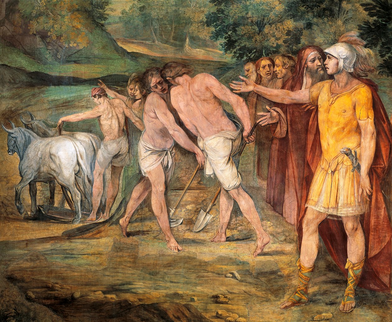 Romulus markiert die Grenzen Roms, Fresko im Saal der Horatier und Kuratier, Konservatorenpalast, Rom von Giuseppe Cesari