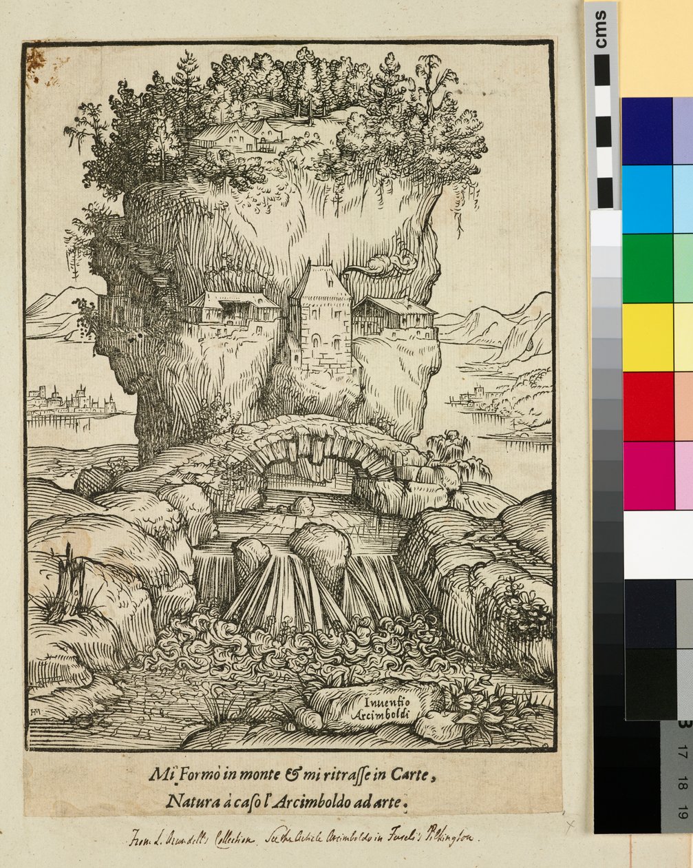 Kopf in Form eines Berges oder Anthropomorphe Landschaft von Giuseppe (after) Arcimboldo