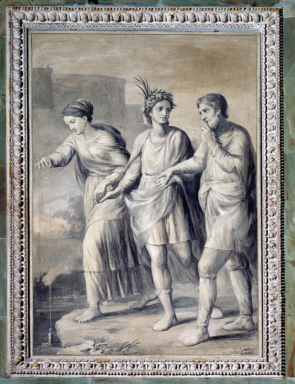 Das Geheimnis und die Vorsicht führen die menschlichen Pläne zum Erfolg (Monochrome Zeichnung) von Giuseppe Bacigalupo