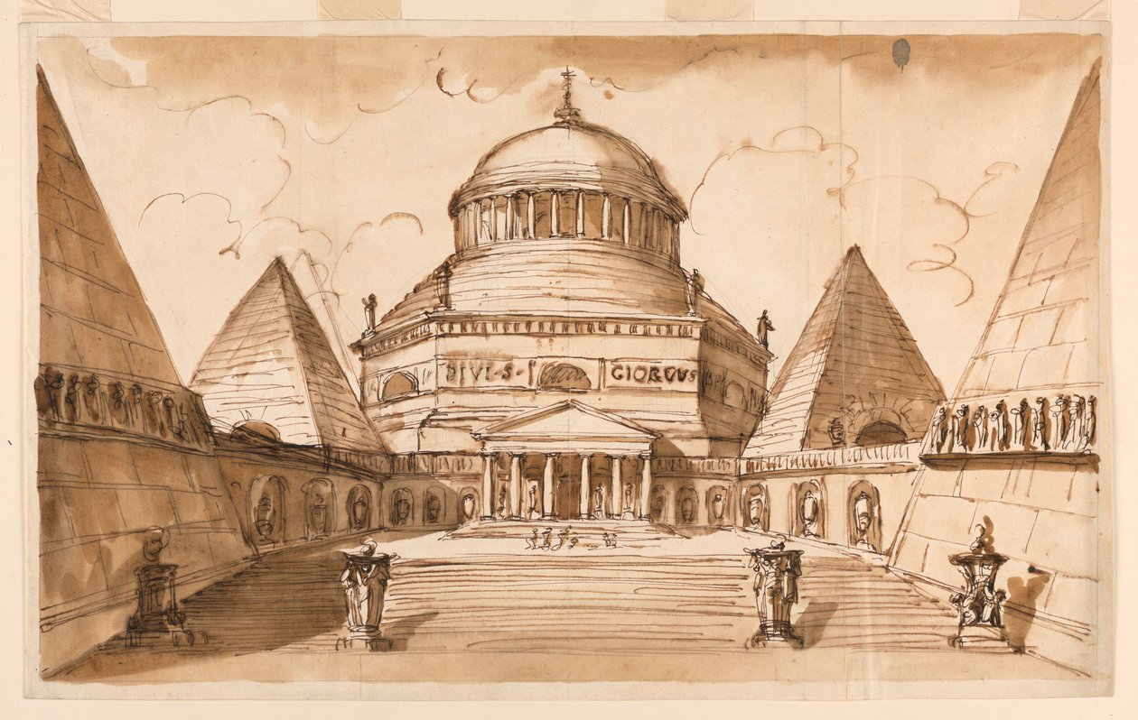 Atrium einer Kirche, die dem St. Georg gewidmet werden soll von Giuseppe Barberi