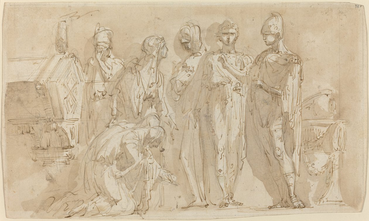Coriolan vor den Frauen Roms von Giuseppe Bernardino Bison