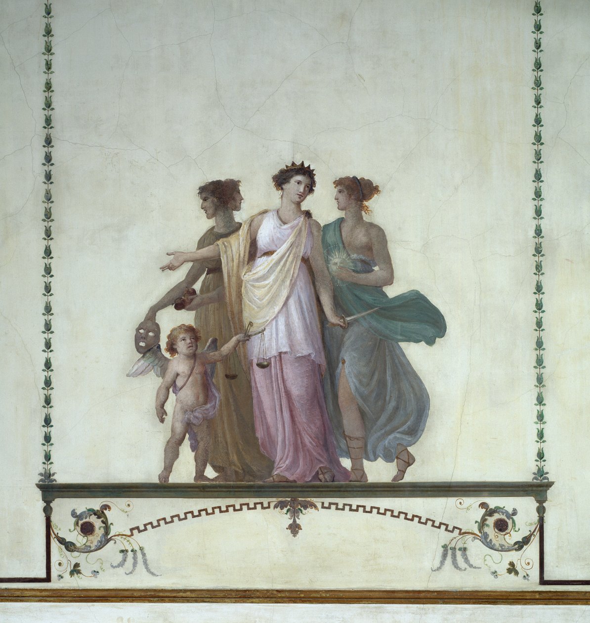 Allegorie der Komödie, Gerechtigkeit und Wahrheit (Fresko) von Giuseppe Borsato