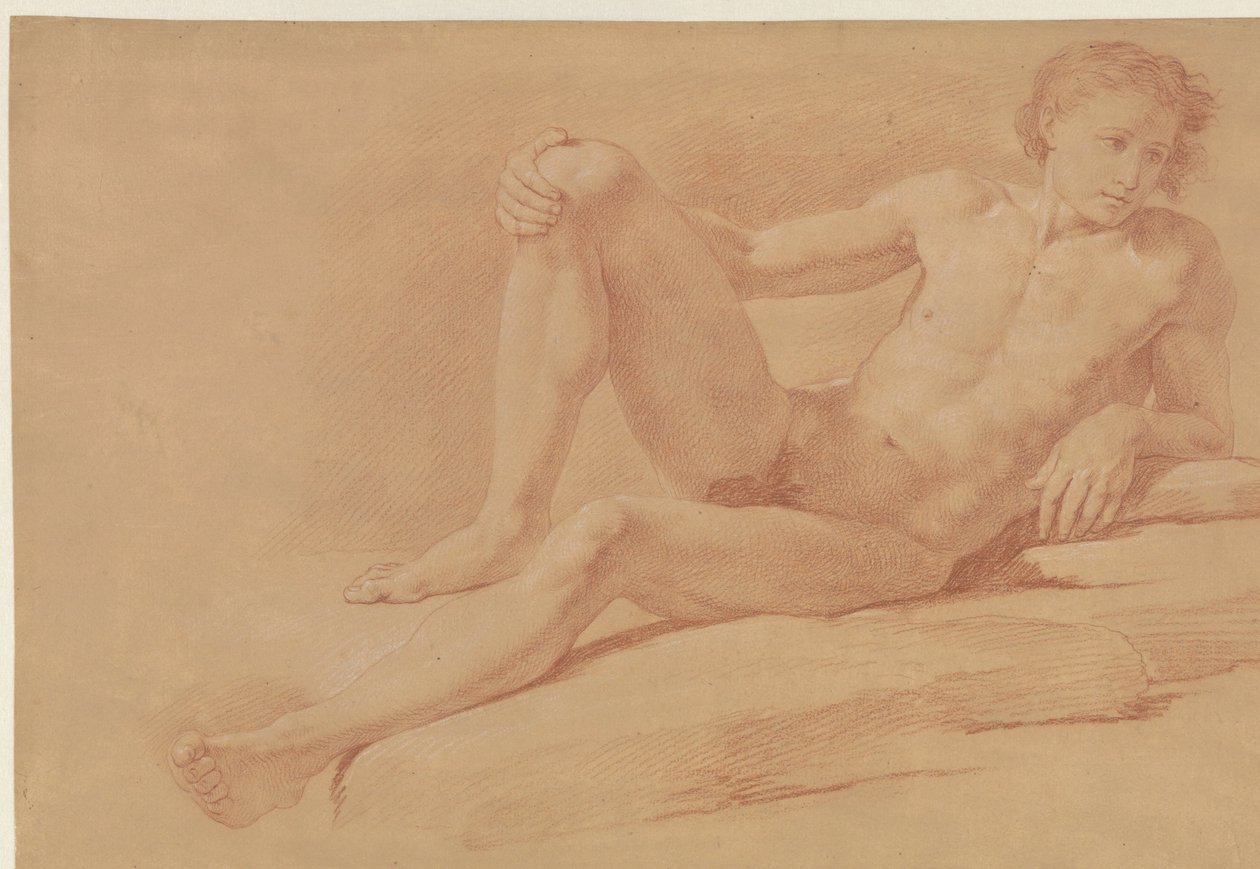 Studie eines halb liegenden, halb sitzenden Jungen von Giuseppe Bottani